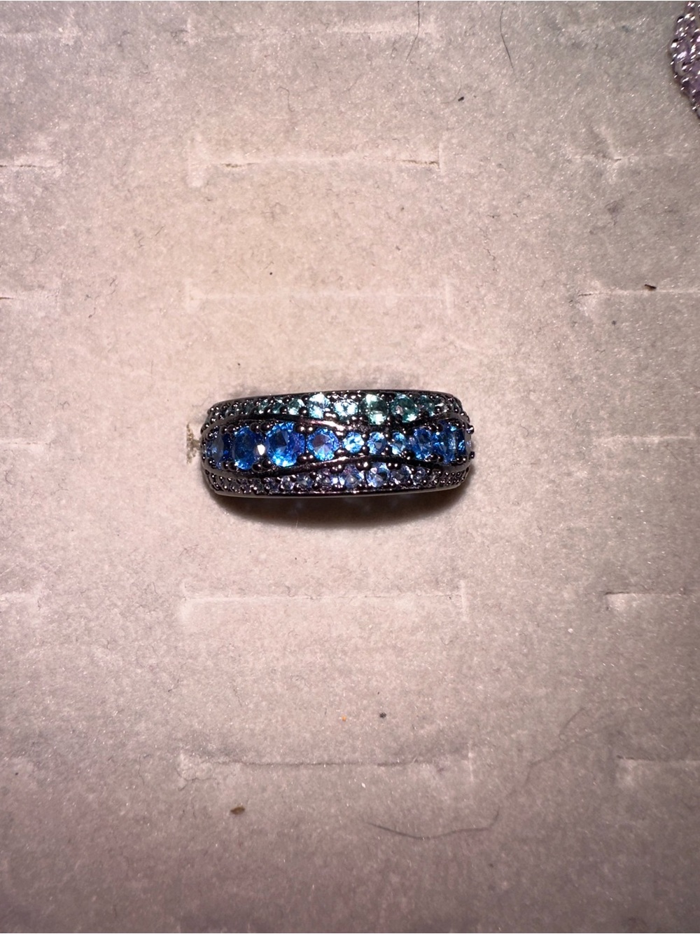 Blue Crystal Pavé Band Ring - Women Jewelry